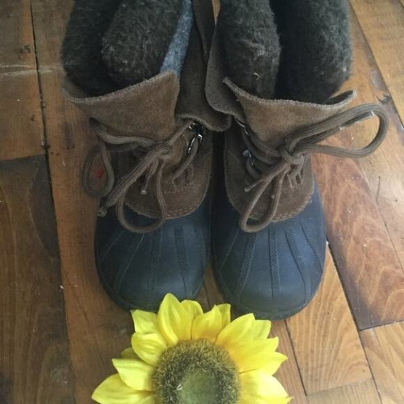 Sorel Badger Kids Snow Rain Boots Brown Lace Up - Picture 4 of 15